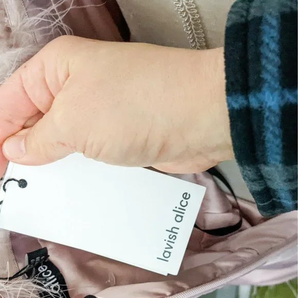 LAVISH ALICE NWT Pink Satin Feather Strapless Mini Dress Size 6 - Picture 7 of 9